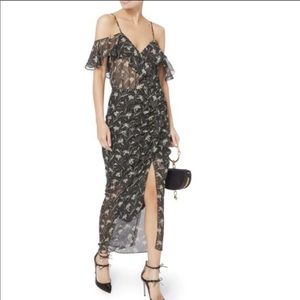 Veronica Beard Floral Cold Shoulder Dress